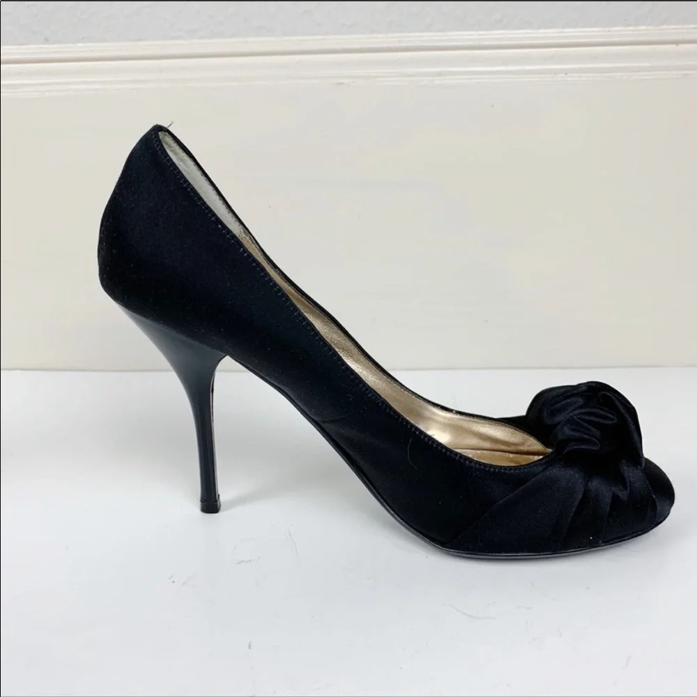 Dune Black Satin Dress Heels 6.5 C29 g3 - Picture 5 of 8